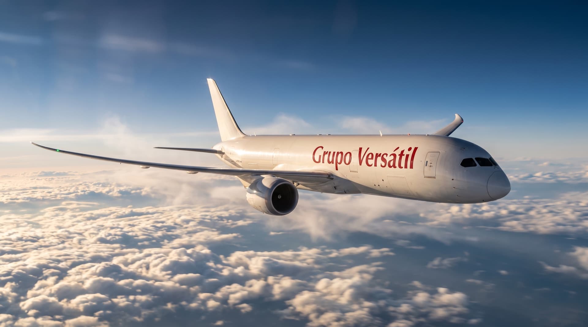Avión de carga de Grupo Versátil sobre las nubes